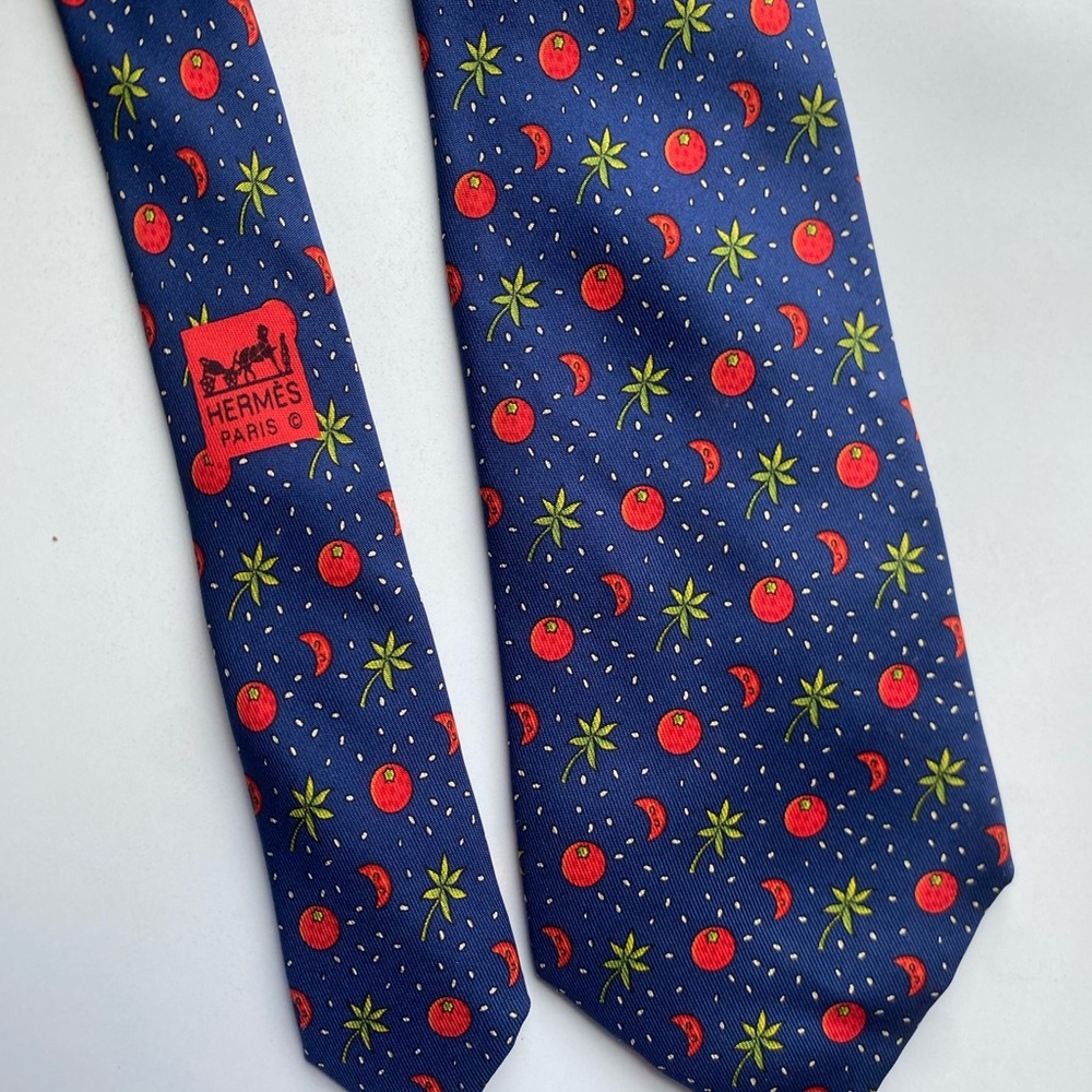 Hermès Blue Ties with fun designs